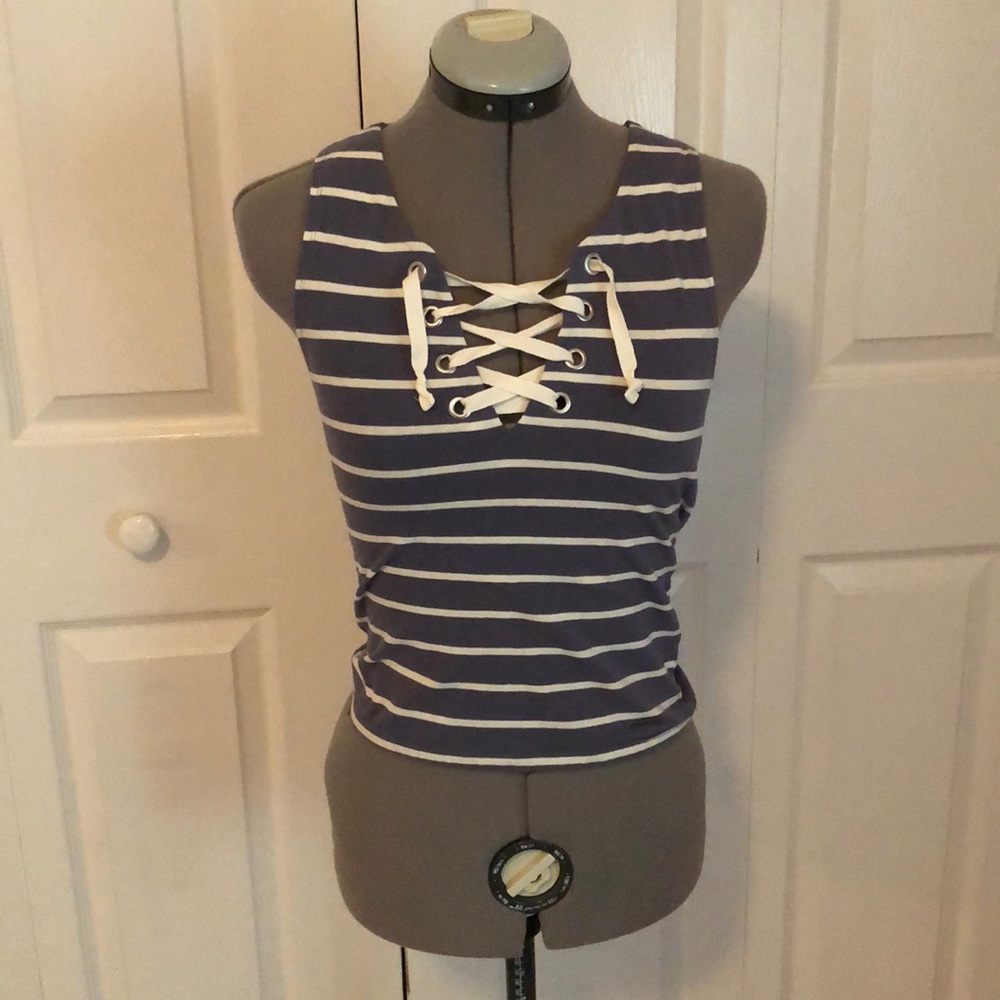 Abercrombie Lace-up Striped Tank